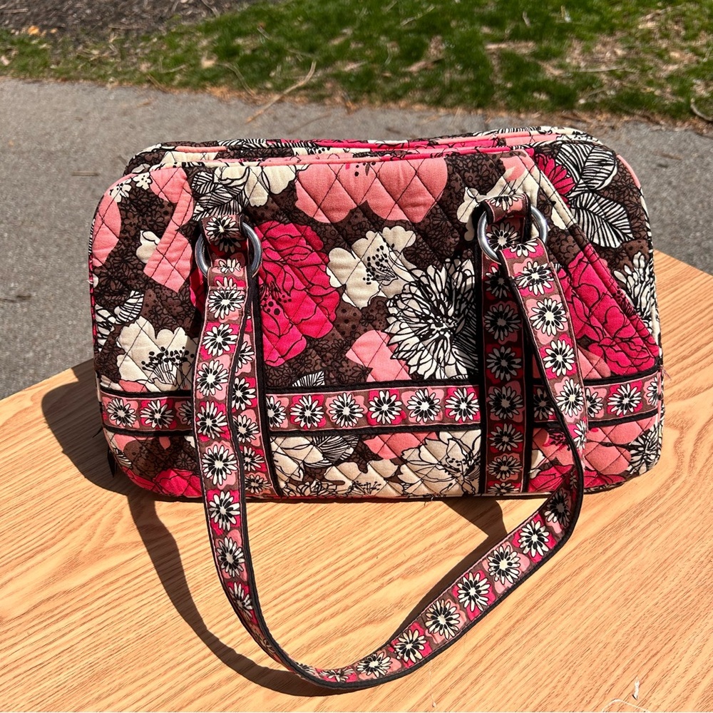 Vera Bradley Pink and Brown Floral Satchel